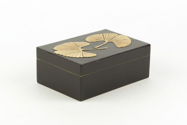 Ginkgo pattern big rectangular box in stone 