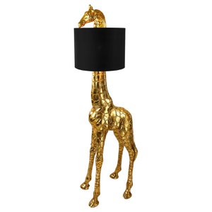 Gigi floor lamp, gold/black, polyresin, 50x40x171 cm
