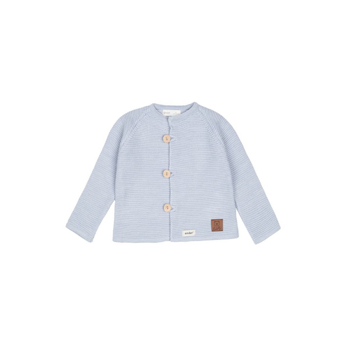 Dziecięcy sweterek z guzikami FINN - 100% wełna merino - niebieski