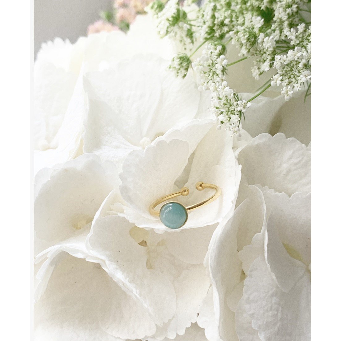Petite Bulle ring - zeegroen