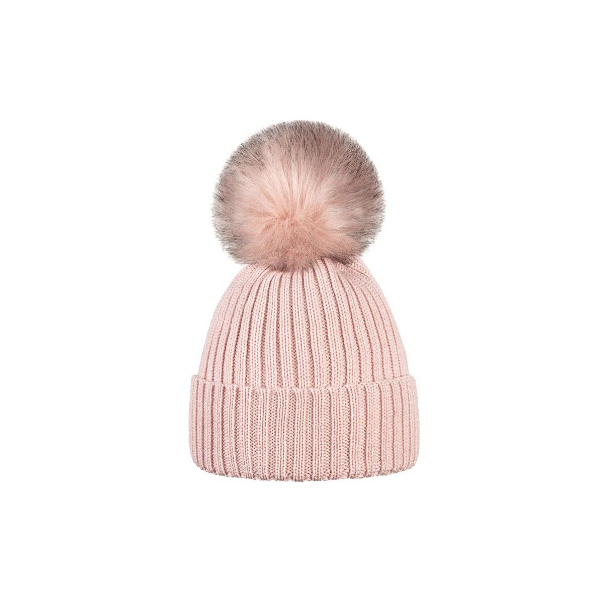Bonnet OLLO – 100% laine mérinos – rose poudré