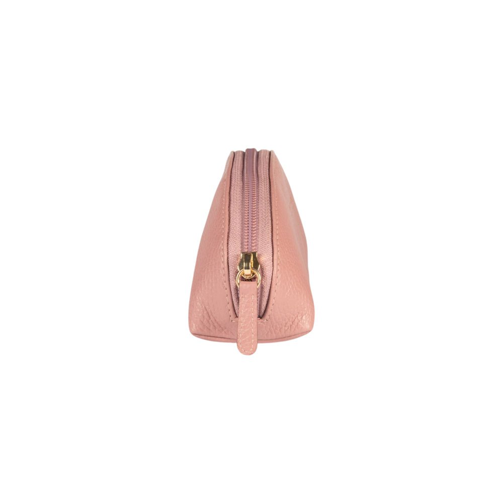 RB1088AZ | Astuccio/Pochette a Mezzaluna Made in Italy in Vera Pelle grana Dollaro. Colore Rosa Antico