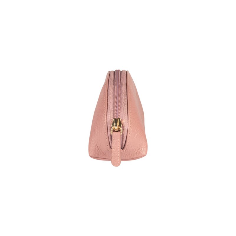 RB1088AZ | Astuccio/Pochette a Mezzaluna Made in Italy in Vera Pelle grana Dollaro. Colore Rosa Antico