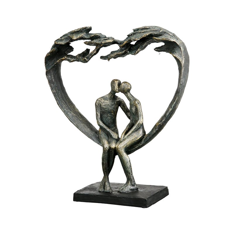Skulptur Hjertekys under træ H.30 cm