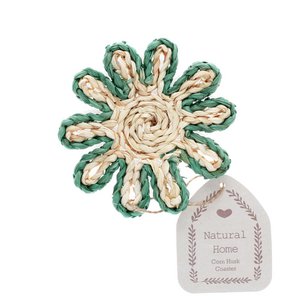 Corn husk coaster - Blue