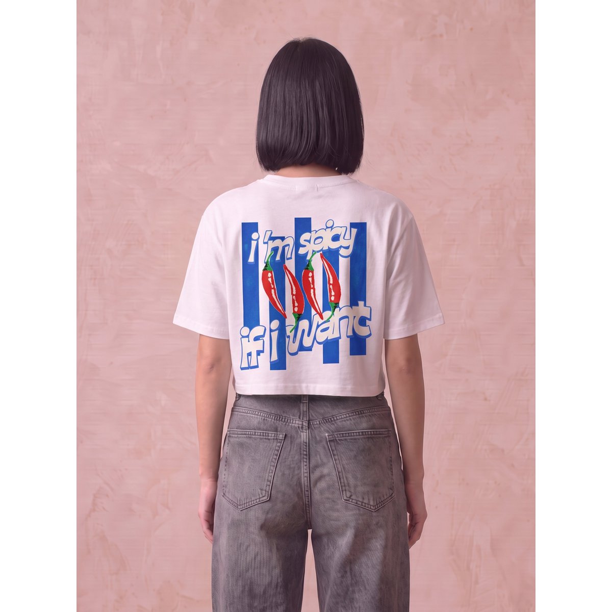 Cropped T-shirt voor dames, 180 g