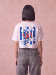 Cropped T-shirt voor dames, 180 g