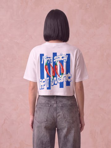 Cropped T-shirt voor dames, 180 g