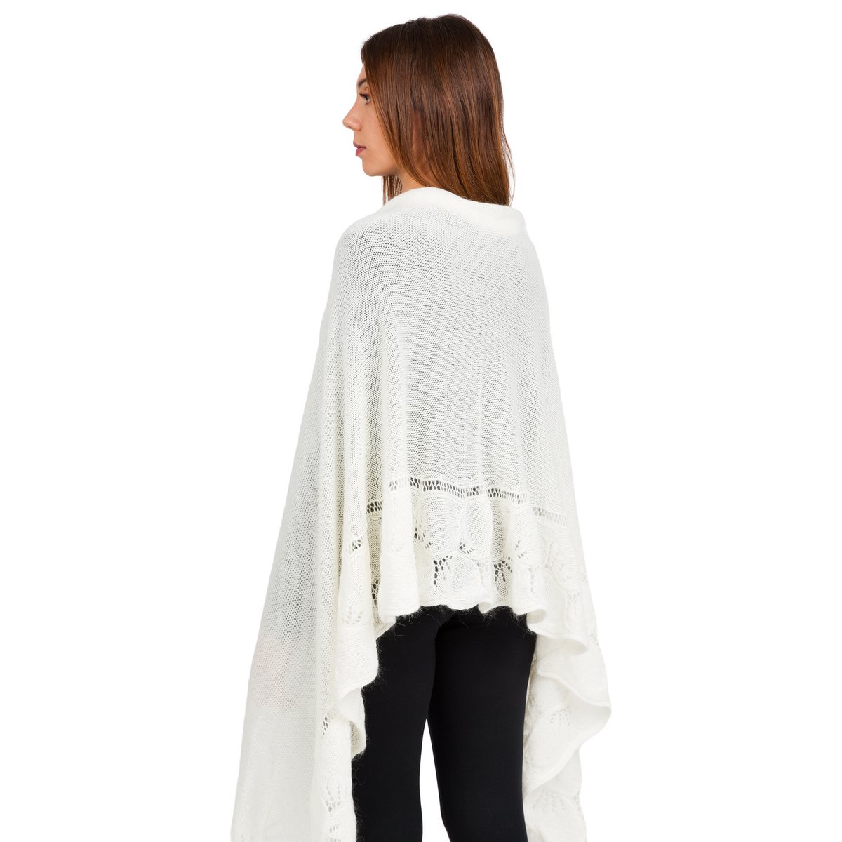 Zoe - Stole met doorboorde rand in Mohair -wol gemengd