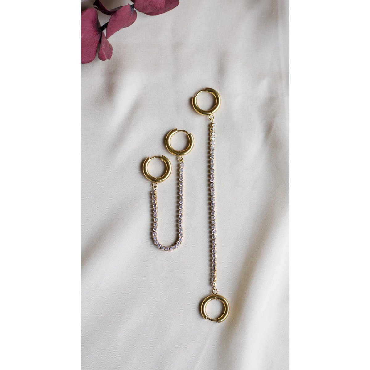 Chesil - Double Piercing Chain Earrings
