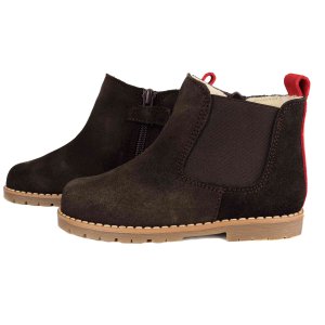 Lined Chelsea children's boots leather dark brown