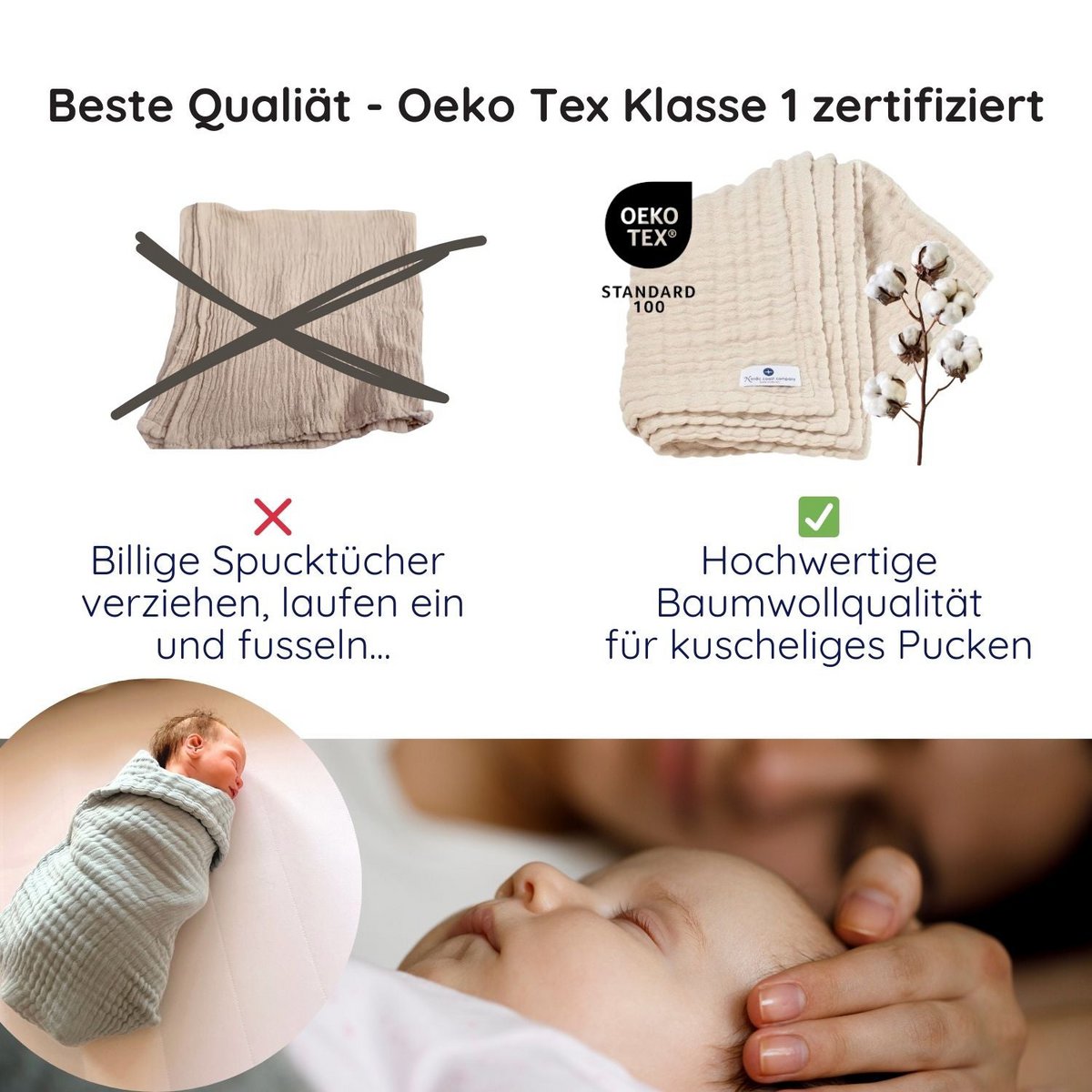 Kanel 4 i 1 Muslin Baby tæppe