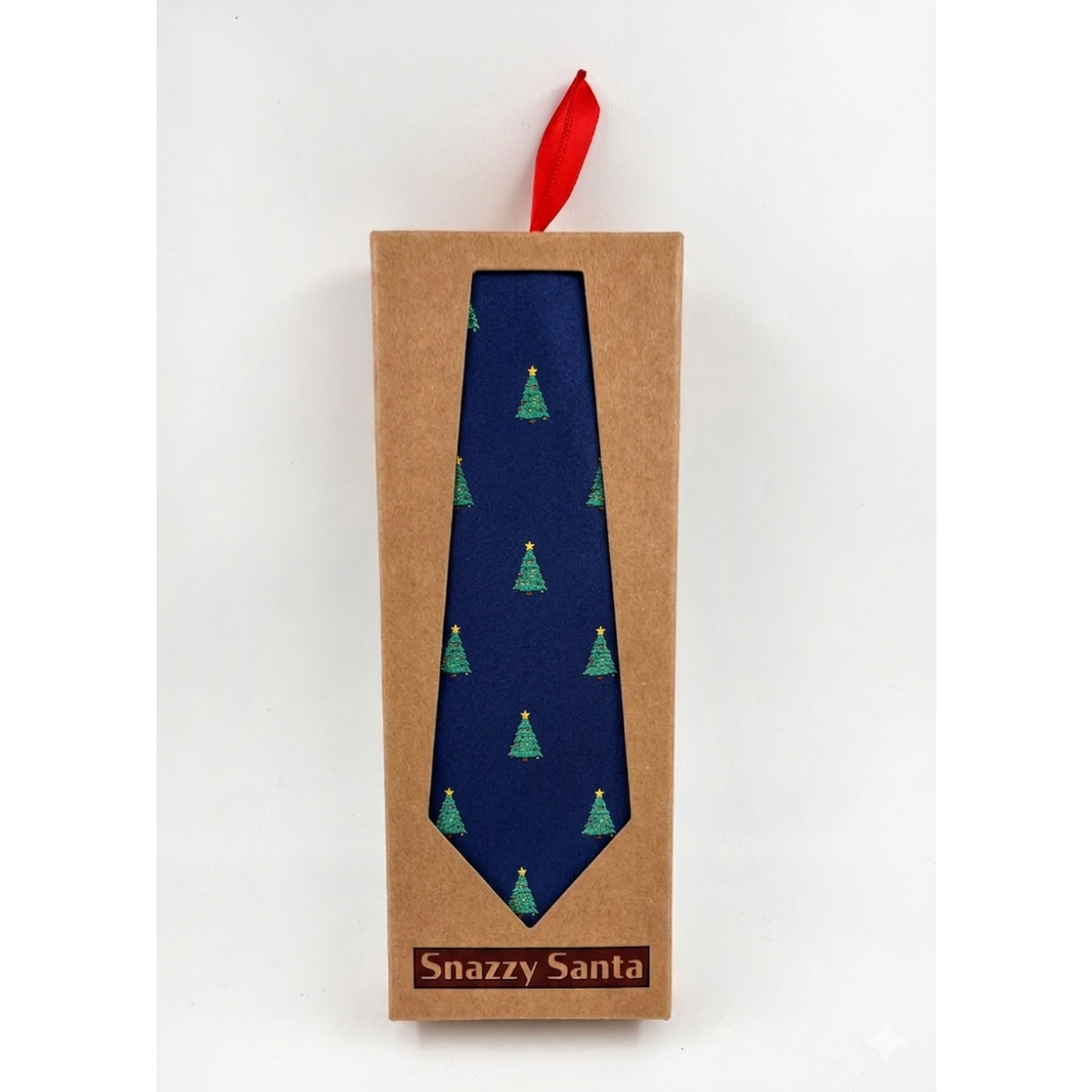 Tie - Blue with xmas trees