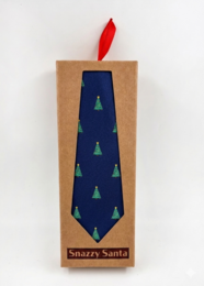 Tie - Blue with xmas trees