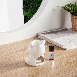 Céramy Series Parfumebrænder – Teddy – Lakeret keramisk lysestage – Spredning af duftvoks, æteriske olier – Dekorativ gaveidé