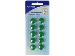 Magnete Westcott verde confezione da 10 pz. 15mmx8mm 100gr. tappo: 3-4 fogli 80gr. carta