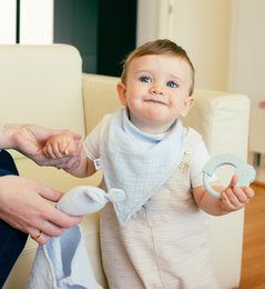 SET DOUDOU + BANDANA + Bijtring - MOD. OSO - OLIJFGROEN