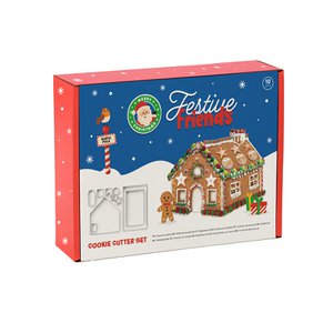 Festive Friends Kerst peperkoekhuis koekjesvormer 10-delige set