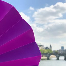 Éventail, éventail à main, éventail, violet opaque