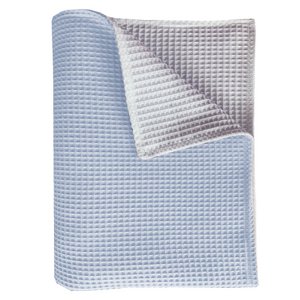 Kinderbettdecke Pique doppelseitig blau / weiß 100x150