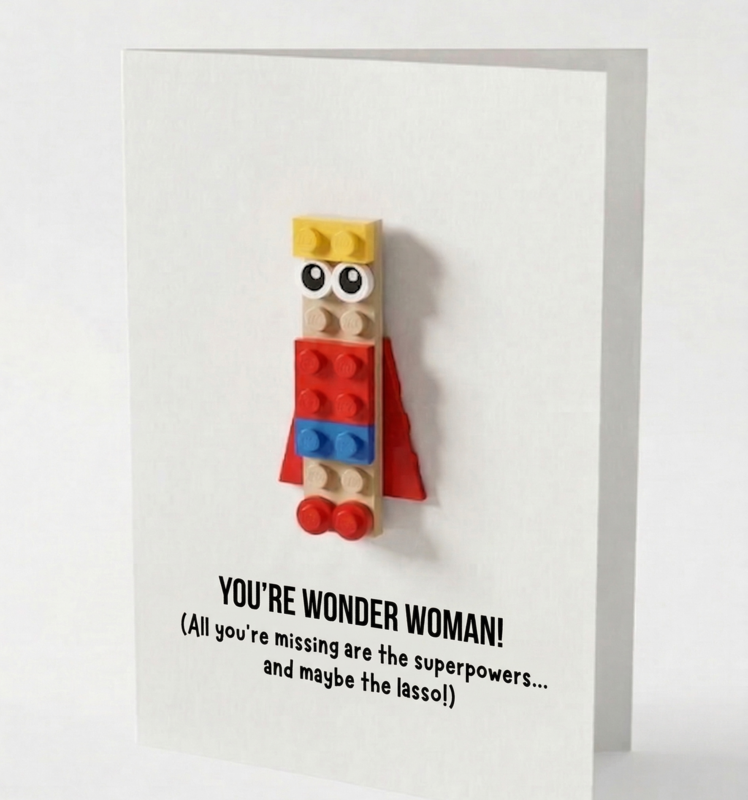 Carte postale Wonder Woman – Brique de construction LEGO
