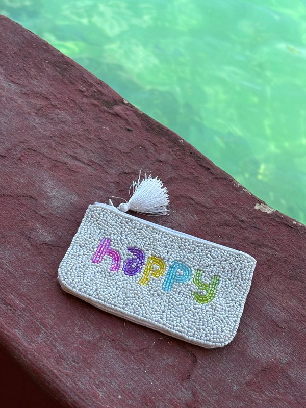 Håndlavet beaded Happy Pouch * Gave *
