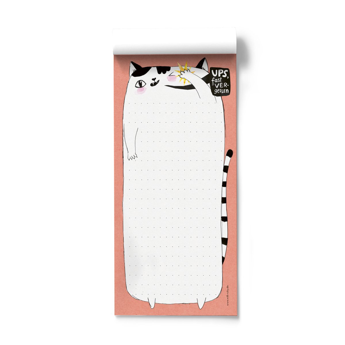 Notepad - cat, DIN long, 50 sheets, to-do list, notes, notepad, pad, shopping list, office pad