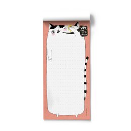 Notepad - cat, DIN long, 50 sheets, to-do list, notes, notepad, pad, shopping list, office pad
