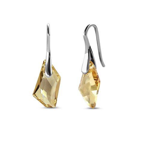 Silver Knight Earrings - Silver and Amber