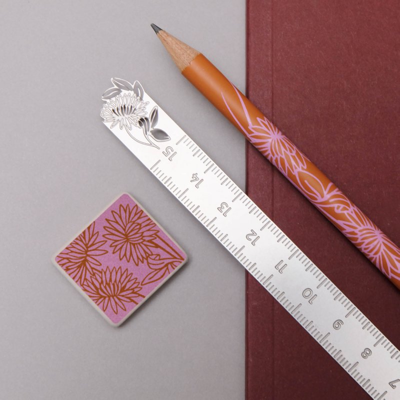 writing set - art nouveau peony