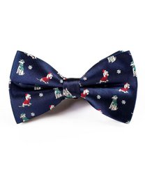 Bowtie - Mørkeblå med julehunde