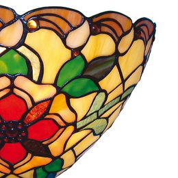 Wall lamp Tiffany 30x15x20 cm yellow red glass wall lamp