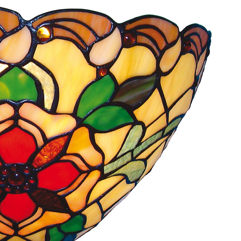 Wall lamp Tiffany 30x15x20 cm yellow red glass wall lamp