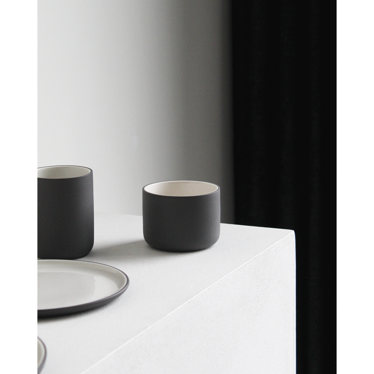 Cappuccino mug Fundament | dark grey / white