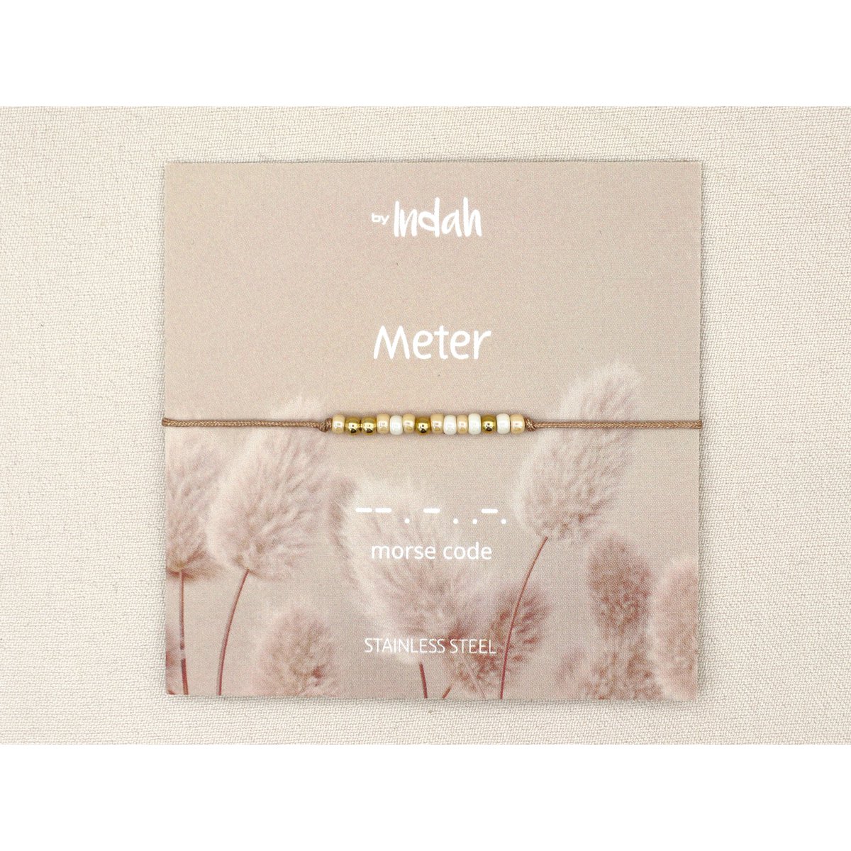 Morse code armband meter, roestvrij staal zilver of goud