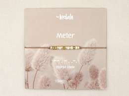 Morse code armband meter, roestvrij staal zilver of goud