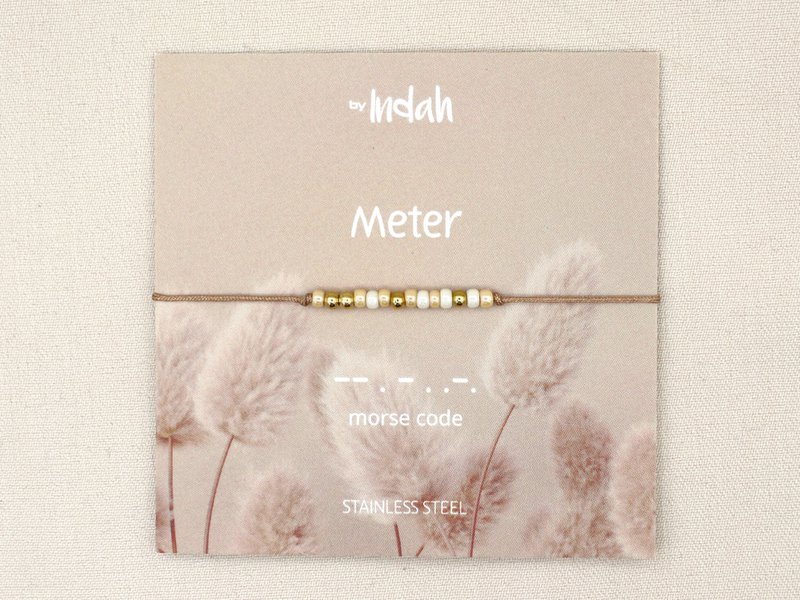 Morse code armband meter, roestvrij staal zilver of goud