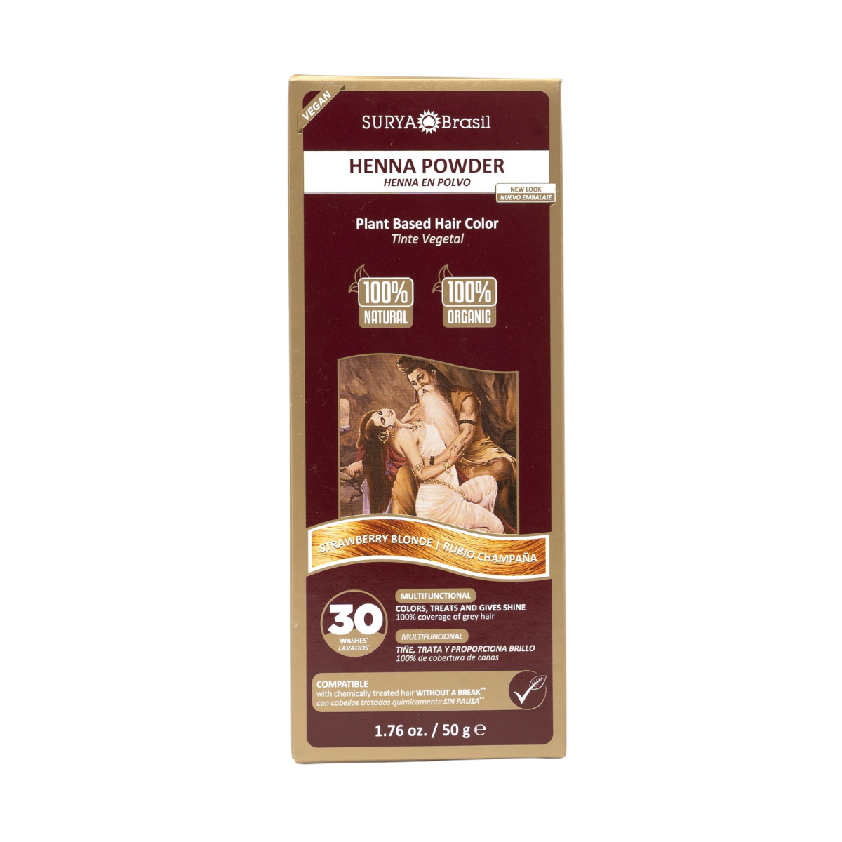 Surya Brasil Tinte Capilar Henna En Polvo Rubio Fresa 50g