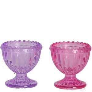 Glass egg cup benno on foot, 2 colors, D6cm, H6C