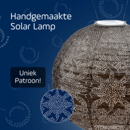 Lumiz Solar Lampion Marrakesh Round - Solarne oświetlenie ogrodowe - 30 cm - Taupe