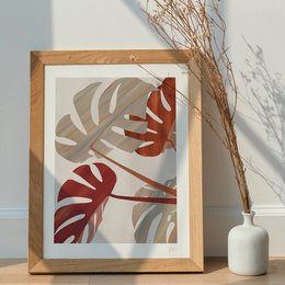 Monstera duży nadruk liści palmowych