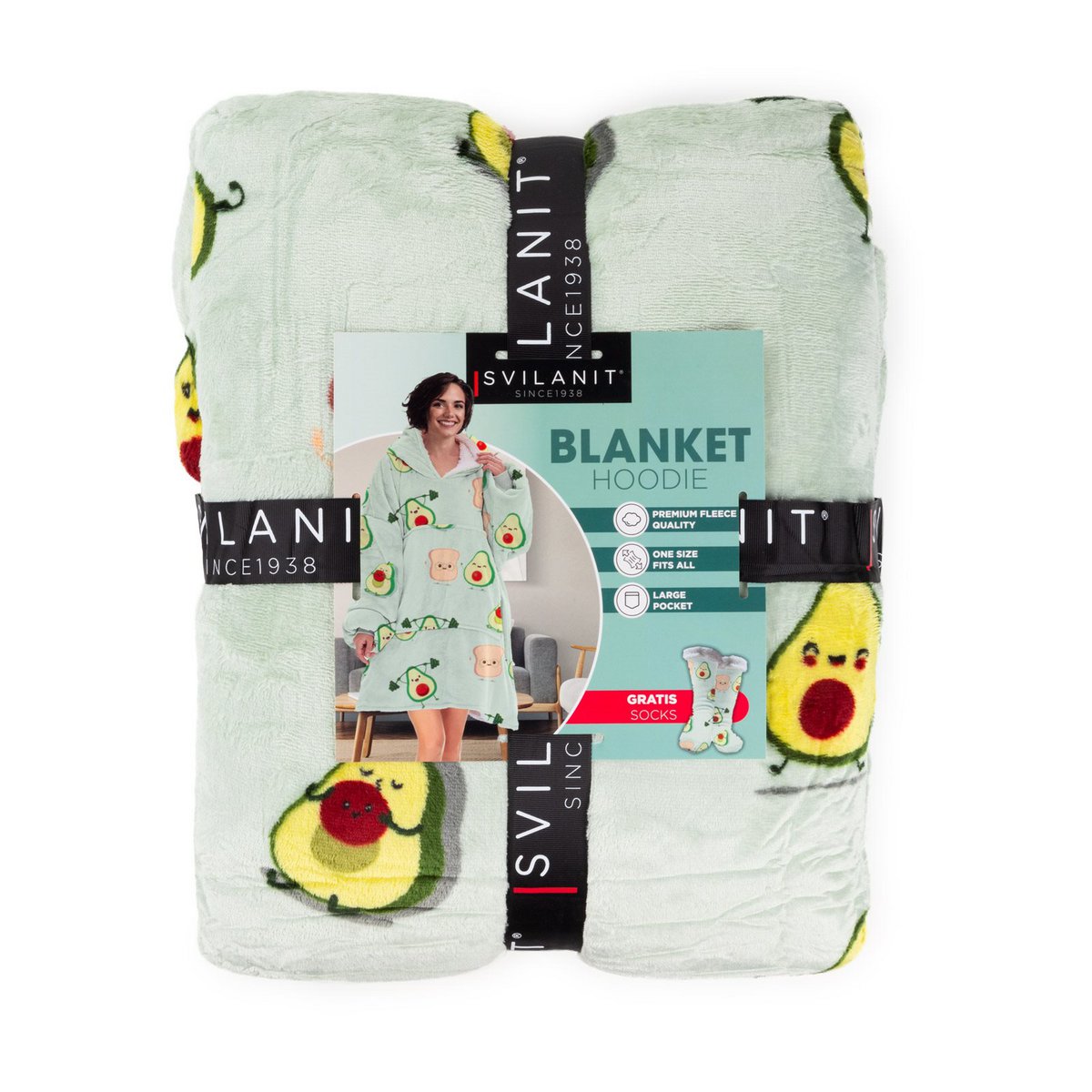 Vitapur - Hoodie blanket + socks - Avocado