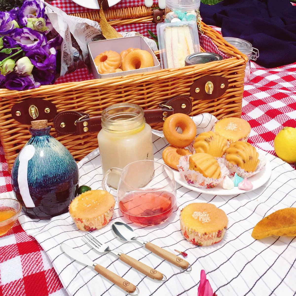 LAGUIOLE COUVERT PICNIC CUTLERY BEECHWOOD 3 PCS