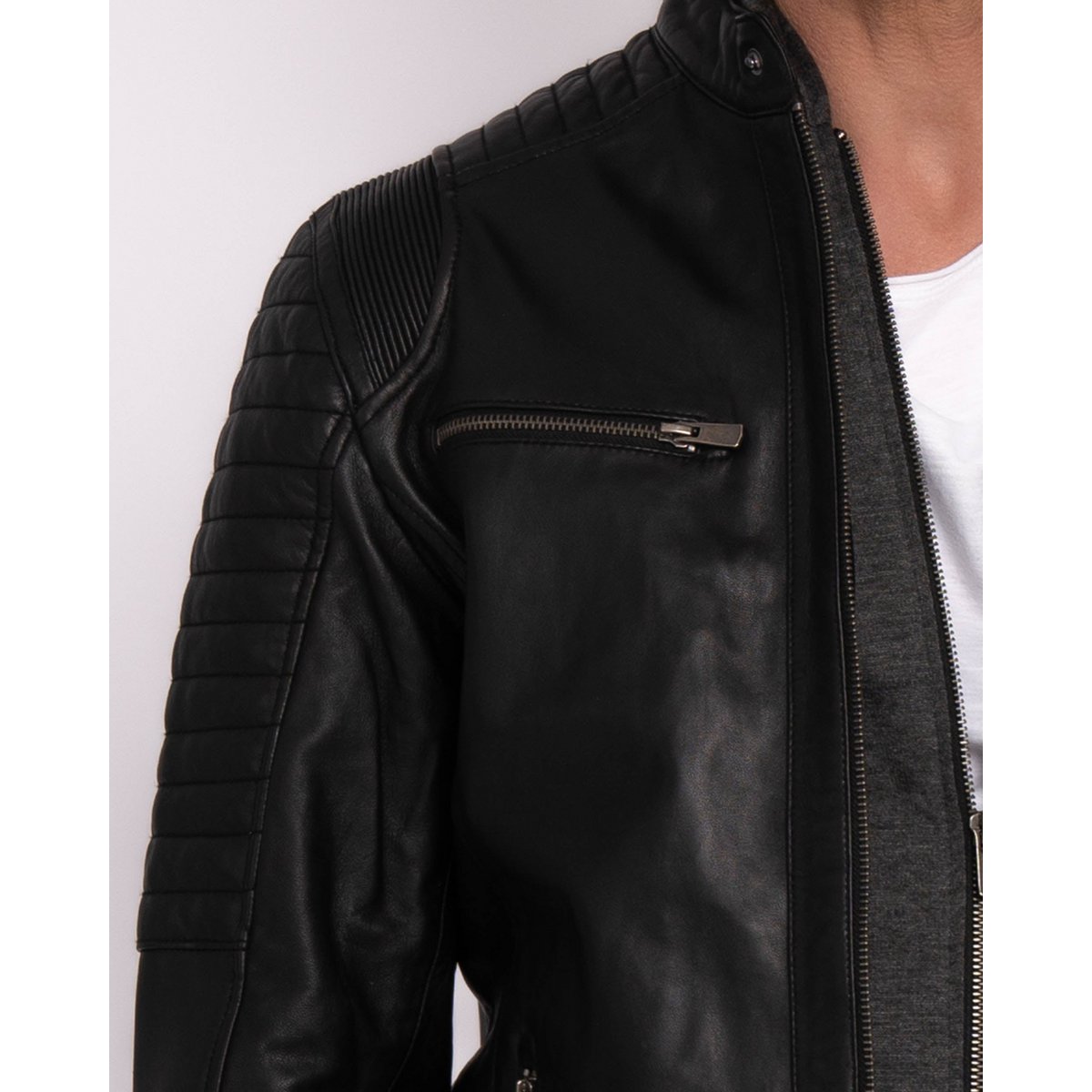 Jasper │ Veste à sweat à capuche en cuir masculin