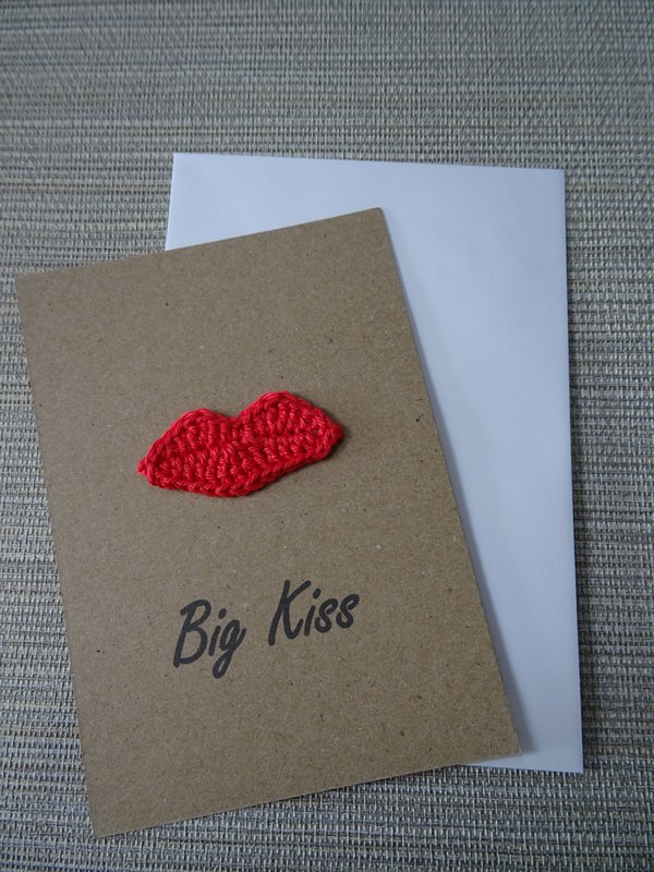 Big Kiss, Dikke kus kaart, Gehaakte kaart