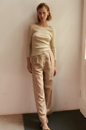 Mila bukser i beige/røde striber til kvinder