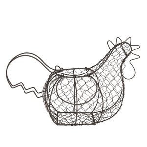 Easter basket chicken 40x23x28 cm black iron basket