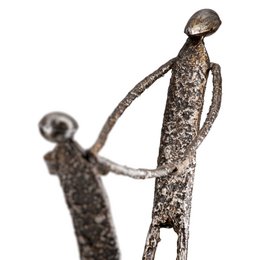 Figur Paar Emotion, silberfarben H.29 cm