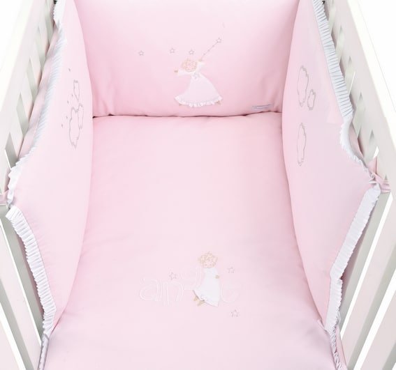 Rosa Engel Kinderbett Stoßstange Pink