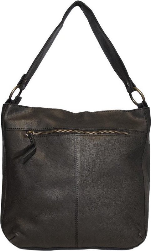 Black shoulder bag for ladies of braided leather - elegant design with both a short and long handle for versatile wearing comfort.